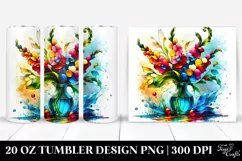 20 Oz Tumbler Sublimation | Colorful Stained Snapdragon | Product Image 1