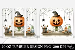 Watercolor Halloween Funny Clipart with Cobweb, 20 Oz Product Image 1