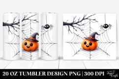 Watercolor Halloween Funny Clipart with Cobweb, 20 Oz Product Image 1