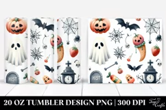 Watercolor Halloween Funny Clipart with Cobweb, 20 Oz Product Image 1