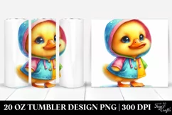 20 Oz Tumbler Sublimation | Smiling Baby Duckling in Product Image 1