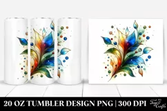 20 Oz Tumbler Sublimation | Colorful Stained Snowdrop | Product Image 1