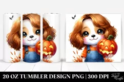 Cute Watercolor Chihuahua with Jack-o-lantern 20 Oz Tumbler Product Image 1
