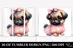 Cute Pug, 20 Oz Tumbler Product Image 1