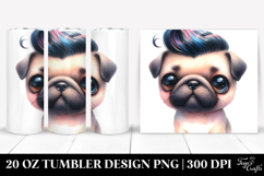 Expressive Watercolor Pug 20 Oz Tumbler Product Image 1