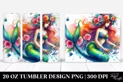 Playing Mermaid Floral | 20 oz Tumbler Product Image 1