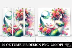 Playing Mermaid Floral | 20 oz Tumbler Product Image 1