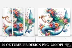 Playing Mermaid Floral | 20 oz Tumbler Product Image 1