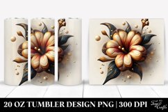 Abstract Wooden Petunia Tumbler | 20 Oz Product Image 1
