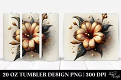 Abstract Wooden Petunia Tumbler | 20 Oz Product Image 1