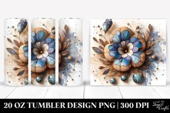 Abstract Wooden Petunia Tumbler | 20 Oz Product Image 1