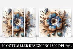 Abstract Wooden Petunia Tumbler | 20 Oz Product Image 1