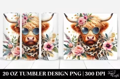 Elegant Highland Cow Foil Tumbler Product Image 1