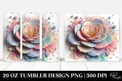 Abstract Pastel Glossy Camellia | 20 oz Tumbler Product Image 1