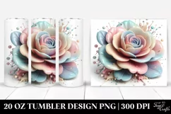 Abstract Pastel Glossy Camellia | 20 oz Tumbler Product Image 1
