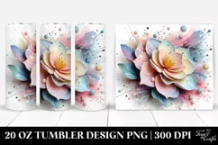 Abstract Pastel Glossy Camellia | 20 oz Tumbler Product Image 1