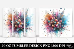 Colorful Splash Metallic Drips | 20 Oz Tumbler Product Image 1