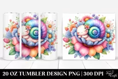 Colorful Watercolor Cute Baby Snail Sleeping | 20 Oz Tumbler Product Image 1