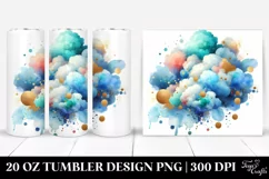 Colorful Blueish Watercolor Cloud | 20 Oz Tumbler Product Image 1