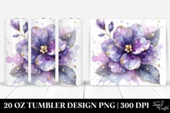 20 Oz Tumbler Sublimation | Watercolor Violet with Diamond Product Image 1