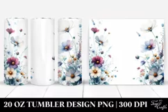 Watercolor Wild Flowers Tumbler Product Image 1