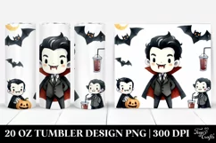Watercolor Halloween Funny Clipart with Vampire, 20 Oz Product Image 1