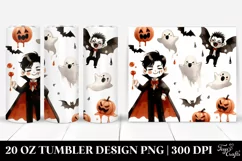 Watercolor Halloween Funny Clipart with Vampire, 20 Oz Product Image 1