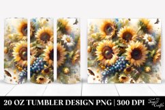 Washed Sunflowers Tumbler Design | 20 oz Tumbler Product Image 1