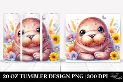 Colorful Baby Walrus Watercolor Tumbler Product Image 1