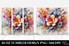 Colorful Freesia On Marble Background | 20 Oz Tumbler Product Image 1