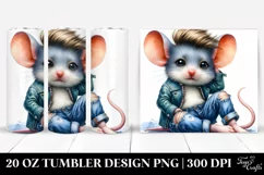 Funny Posing Baby Mouse, Transparent 20 Oz Tumbler Product Image 1