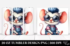 Cute Mouse Sitting Happily | 20 oz Tumbler Product Image 1