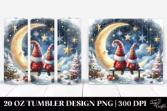 Vibrant Vintage Christmas Gnomes Moon | 20 oz Tumbler Product Image 1