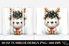 Watercolor Polar Bear with Crazy Haircut, 20 Oz Tumbler Product Image 1