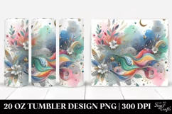 Colorful Watercolor Background With Silver Foil | 20 Oz Product Image 1