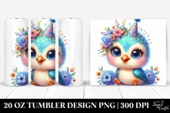 Colorful Watercolor Small Baby Peacock with Party Hat | 20 Product Image 1