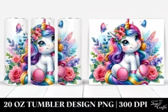 Cute Unicorn Sitting Funny | 20 oz Tumbler Product Image 1