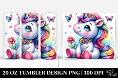 Cute Unicorn Sitting Funny | 20 oz Tumbler Product Image 1