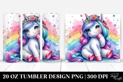 Cute Unicorn Sitting Funny | 20 oz Tumbler Product Image 1