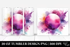 Colorful Magenta Watercolor Background | 20 Oz Tumbler Product Image 1