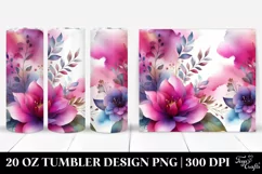 Magenta Watercolor Background | 20 oz Tumbler Product Image 1