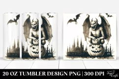 Vintage Halloween Gargoyle Scene | 20 oz Tumbler Product Image 1