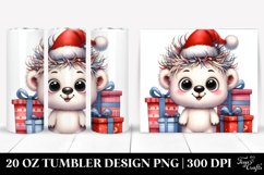 Expressive Polar Bear PNG with Christmas Accessories Product Image 1