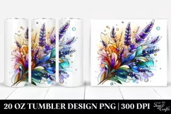 20 Oz Tumbler Sublimation | Colorful Glossy Stained Clipart Product Image 1