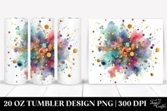 Colorful Watercolor Splash with Golden Foil | 20 Oz Tumbler Product Image 1