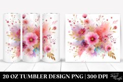 Colorful Pinkish Watercolor Splash with Golden Foil | 20 Oz Product Image 1