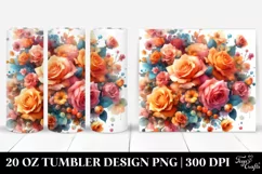 Glossy Orange Rose Petals | 20 oz Tumbler Product Image 1