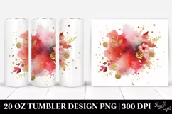Colorful Redish Watercolor Background with Golden Foil | 20 Product Image 1