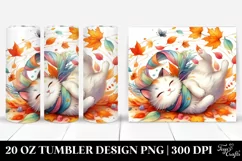 Colorful Cat Autumn Leaves | 20 oz Tumbler Product Image 1