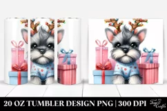 Expressive Miniature Schnauzer PNG with Christmas Product Image 1